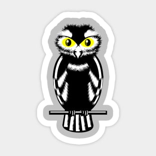 Black and White Owl Sticker